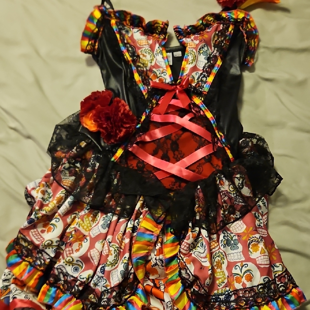 Colorful Womens Day of the Dead Costume